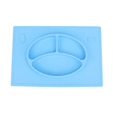 Baby Kids Children Tableware Meal Dinner Plates Dinnerware Integrated Sub-grid Silicone Food Dishes Plate Non-slip Placemat