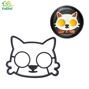 Kitchen Silicone Lovely Style Cats  Smiling Face Shape Egg Mold Breakfast Fried Eggs Mould Cute Interesting Mould
