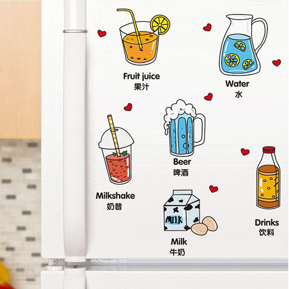 Removable kitchen Refrigerator Decal Mural Room Decor Home Wall Sticker