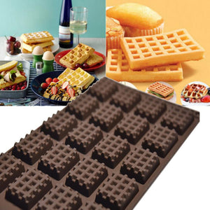 Kitchen Silicone Mini Round Waffles Pan Cake Chocolate Pan Baking Mould Mold Waffle Tray