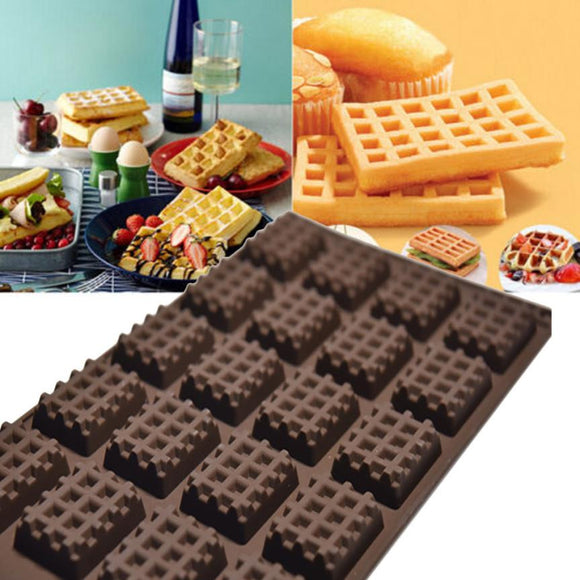 Kitchen Silicone Mini Round Waffles Pan Cake Chocolate Pan Baking Mould Mold Waffle Tray