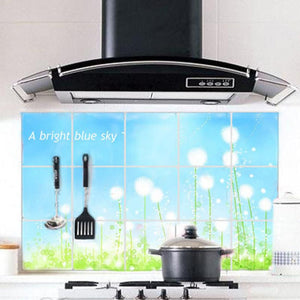 kitchen wall stickers Removable DIY Kitchen Decor House Decals Aluminum foil Wall Sticker