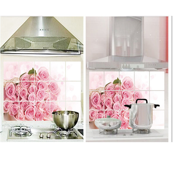 Removable DIY Kitchen Decor House Decals Aluminum Foil Wall Sticker