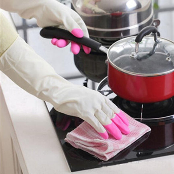 2016 Long Sleeve latex Kitchen Wash Dishes Dishwashing Gloves House Cleaning Free Shipping