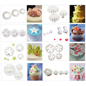 47Pcs/set Plunger Cutter Cake Mold 3D Sugarcraft Fondant Cake Decorating Tool Cookie Biscuit Cake Mold Kitchen Baking Tool