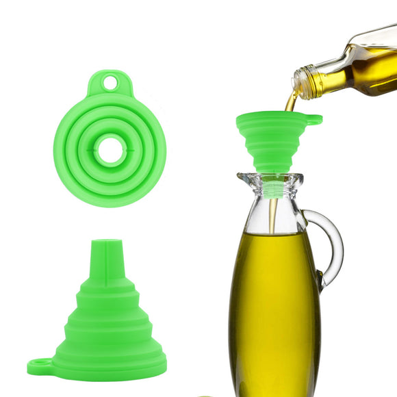 Kitchen Funnel Mini Collapsible Funnel Silicone Gel Foldable Style Funnel Hopper Kitchen Cooking Tool