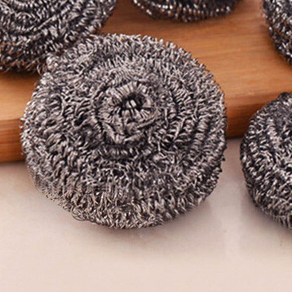 6Pcs Stainless Steel Wool Kitchen Tableware Pot Pan Dish Clean Heavy Duty New Cleaner Cleaning Ball