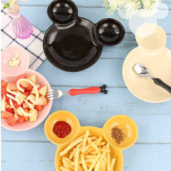 2016 NEW Melamine Baby Infant Cute Feeding Plate Fruit Dishes Kids Color Child Tableware Set Best Gift